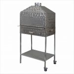 MTH-214-1 Davlumbazlı Tavalı Lama Izgaralı Mangal (4 Tekerlekli)