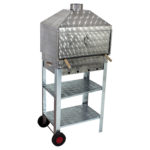 MTH-21 Davlumbazlı Kapaklı Bacalı Lama Izgaralı Mangal (2 Tekerlekli)