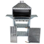 MTH-26 Lüx Davlumbazlı Kapaklı Bacalı Maltız Izgaralı Mangal (2 Tekerlekli)