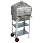 MTH-51 Davlumbazlı Bacalı Çekmeceli Lama Izgaralı Mangal (2 Tekerlekli)