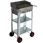 MTH-67 Battal Boy Pervazlı Lama Izgaralı Mangal (4 Tekerli)