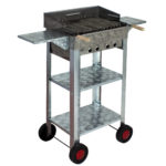 MTH-73 Battal Boy Pervazlı Kanatlı Lama Izgaralı Mangal (4 Tekerlekli)