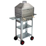 MTH-85 Davlumbazlı Bacalı Kanatlı Lama Izgaralı Mangal (4 Tekerlekli)