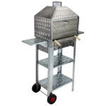 MTH-87 Davlumbazlı Bacalı Kanatlı Lama Izgaralı Mangal (2 Tekerlekli)