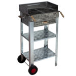 MTH-100 Battal Boy Pervazlı Çekmeceli Maltız Izgaralı Mangal (2 Tekerlekli)