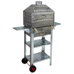 MTH-111 Davlumbazlı Bacalı Kanatlı Çekmeceli Lama Izgaralı Mangal (2 Tekerlekli)