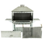 MTH-300 Davlumbazlı Bacalı Maltız Izgaralı Kanatlı Lüx Mangal (2 Tekerlekli)