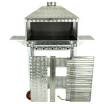 MTH-245 Davlumbazlı Bacalı Lama Izgaralı Kanatlı Lüx Mangal (2 Tekerlekli)