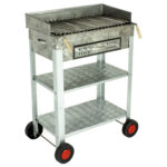 MTH-335 Battal Boy Çekmeceli Pervazlı Lama Izgaralı Mangal (4 Tekerli)