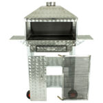 MTH-274 Davlumbazlı Bacalı Maltız Izgaralı Çekmeceli Kanatlı Mangal (4 Tekerlekli)