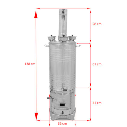 Battal Boy 60 Litre 3 Demlikli Semaver Mth-562 - Görsel 3