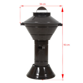 KAPAKLI EMAYE MANGAL BARBEKÜ BORU TİPLİ ÇİFT HAVALANDIRMALI